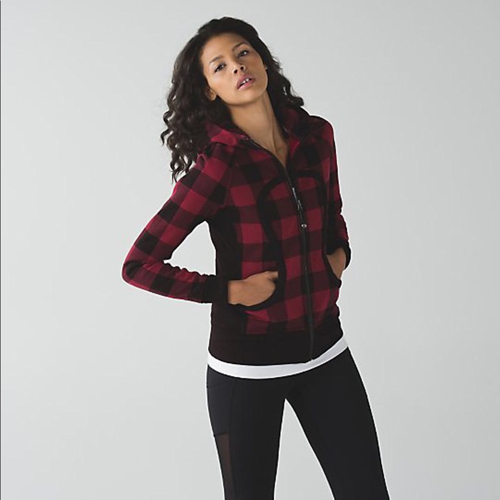 Lululemon Scuba Hoodie Cranberry Mini Check 8